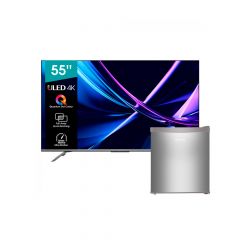 Bundle Tv Hisense 55" | 55U7H | ULED 4K | Google TV | Dolby Vision HDR | Quantum Dot | Game mode + Frigobar RR16D6AGX1
