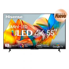 Televisor Hisense 55" U6 | Mini-Led ULED | 4K | Google TV | Dolby Atmos | DTS Virtual | HDR | HDMI | Bluetooth 