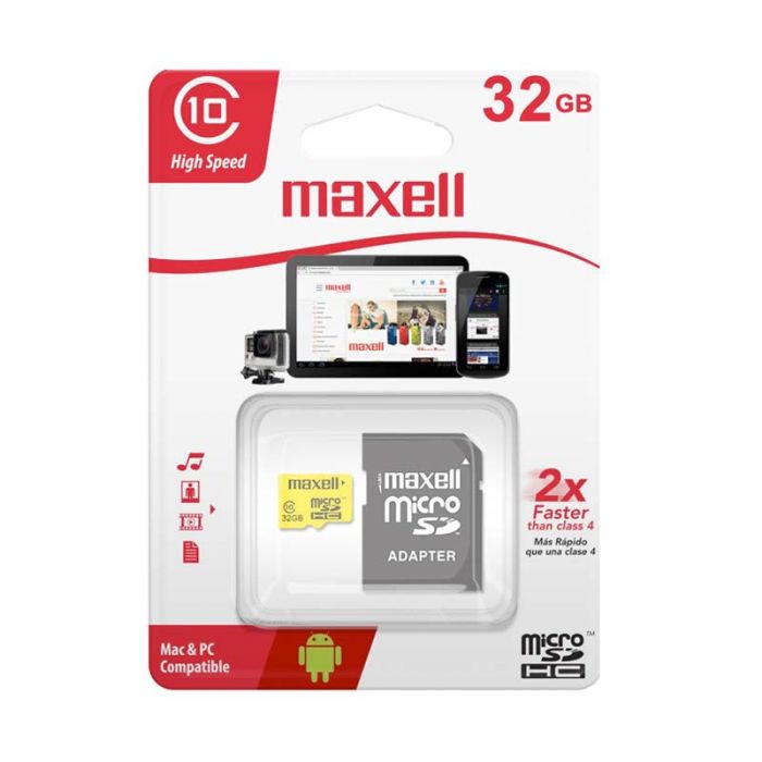 Tarjeta De Memoria MicroSD De 64GB, Clase 10, Maxell : Precio