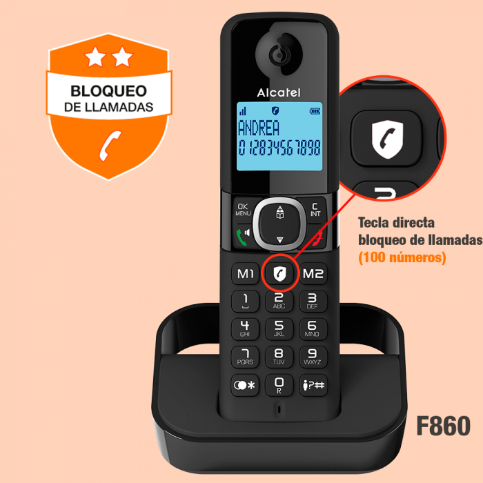 TELEFONO INALAMBRICO ALCATEL F860 - BLOQUEO INTELIGENTE DE