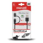 CABLE CONECTOR MAXELL APPL-DUO - 6FT. USB TO MICRO USB W/ MFI