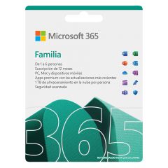 Microsoft 365 Familia | 6 Usuarios | Licencia Física | 1 año de suscripción