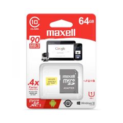 MEMORIA MICRO SD MAXELL CL10 CON ADAPTADOR 64GB