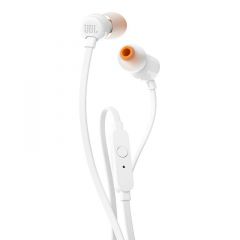JBL T110 WHITE IN EAR HEADPHONES ONEBUTTON REMOTE FLAT CABLE