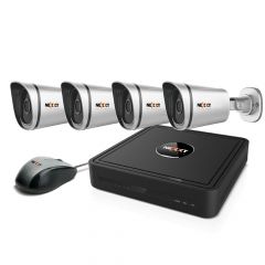 Sistema de videovigilancia para redes NEXXT con 8 Canales | 4 cámaras | 2TB | HD | 1080p | HDMI / VGA | Visión Nocturna | IP66 Externa | PoE