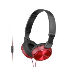 Sony | Audofono tipo diadema con cable y microfono integrado | color rojo