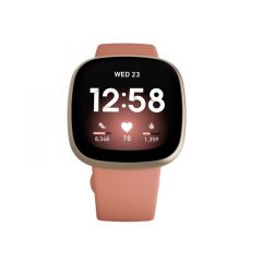 Reloj Inteligente Fitbit Versa 3 | Fitbit Pay | (Rosado / Aluminio Dorado)