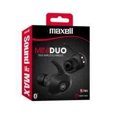 Maxell ( 348481) Mini Bluetooth DUO | True Wireless  Earpuds |Hand Free | Enhanced Bass | Longer Duration  | Negro