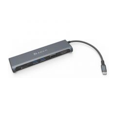 Adam Elements | Hub USB C a USB A | HDMI | VGA | SD CASA | A03 | Gris