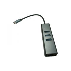 OKAHAMA | USB C TO 3XUSB 3 0 y RJ45 | GRIS 