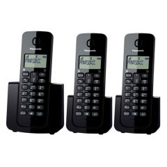 Teléfono inalámbrico DECT Panasonic | 3 auriculares | identificador de llamadas | Modo ECO | Avanza Alarmas | Negro