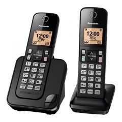 Teléfono inalámbrico DECT Panasonic | 2 auriculares | Teclado iluminado | LCD 1.6" | Modo ECO | Bloqueo de llamadas  | Negro