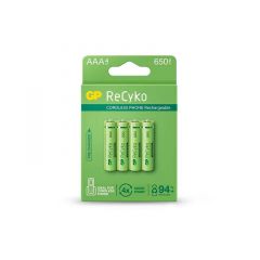 Batería recargable GP ReCyko | 3806 | Pack 4x AAA | 650mAh | Verde