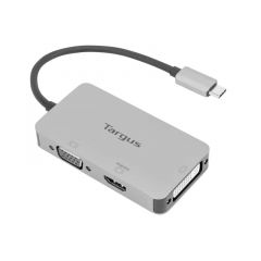 Targus | USB C Single | Video Adapter | Con 4K | HDMI | DVI | VGA | Plata