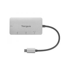 Targus | Concentrador De Puertos | Múltiples USB C | Con 3 Puertos USB A y 1 | Puerto | USB C Con | 100 W PD Pass Thru | Plata