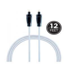 Jasco | Cable Optica Pro | 12PIE | 3.6mt | TOSLING Con Adaptadores | Mini Toslink | Blanco