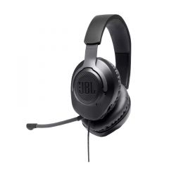 JBL Quantum 100 | On Ear |  3.5mm | Stereo Sound | Noise Isolation | Passive Detachable | Boom Mic | Plastic Headband | Negro