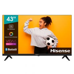TV Hisense de 43" FHD | Smart Sistema VIDAA | DVB-T | Wi-fi AC | Bluetooth | HDMI | ARC | Netflix | Youtube | Prime Video | Disney Plus | 1 Año de garantía