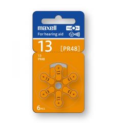 Baterías de Litio Maxell para Dispositivos Auditivos Blister de 6 Pilas Zink Air (13) Tipo Botón PR48