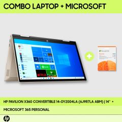 Bundle HP| Laptop HP Pavilion x360 Convertible 14-dy2004la, i7, 8 GB, 512 GB SSD, 14" táctil, FHD, W11 + Lápiz Zenvo Natural Silver + Microsoft 365 Personal