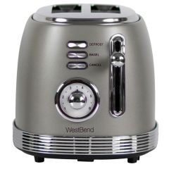 West Bend Toaster 2 Slice Retro Styled Stainless Steel