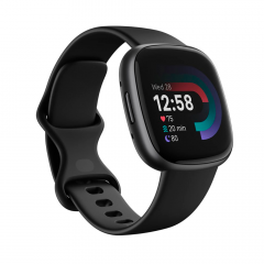 Fitbit Versa 4 Smartwatch   Black Graphite