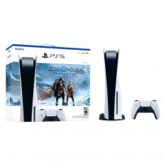 Consola PS5 Con ranura de Disco | 1 Control Dualsense | Voucher para descargar Juego Digital God Of War
