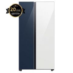 Refrigeradora Samsung Bespoke Side By Side con Beverage Center 23p3  | Azul y Blanco