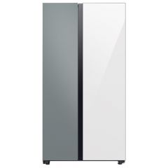Refrigeradora Bespoke Side By Side con Fabricador dual de hielo 22.6p3 640L | Gris satinado + blanco