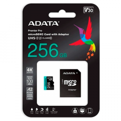 MEMORIA MICRO SD CON ADAPTADOR SD | 256GB | UHS-I U3 | V30S | A2 | 100/80 MB/S