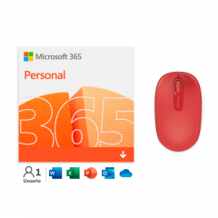 Microsoft 365 Personal + Mouse 1850 Rojo
