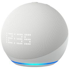 Echo Dot con reloj (5.ª generación, modelo de 2022) | con Alexa | Blanco