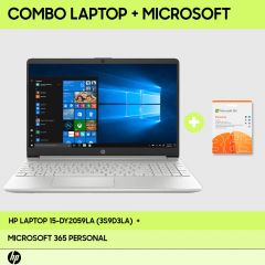 Laptop  HP 15-dy2059la, Intel Core i3, 8 GB, 256 GB SSD, 15.6, HD, Windows 11 Home + Microsoft 365 Personal