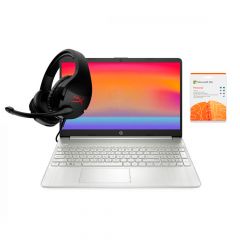 Bundle HP Laptop 15-ef2526la + HyperX Cloud Stinger Red (6C240LA) 12GB RAM |  512GB SSD |Plateado natural + Incluye Microsoft 365 Personal