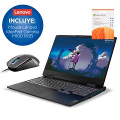 Bundle Laptop Lenovo IdeaPad Gaming 3 15IAH7 | Core i5 12450H | 8GB RAM | 512GB SSD | Pantalla 15.6"  +  Mouse + Microsoft 365 Personal