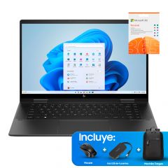 Bundle Laptop HP ENVY x360 2-en-1 15-fh0000la | AMD Ryzen 5 |  8 GB RAM | 512 GB SSD | 15.6" | Windows 11 Home + Lápiz HP G1 | Microsoft 365 Personal + Mochila, Hub y Mouse Targus