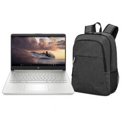 Laptop HP 14-dq0519la | Intel Celeron N4120 | 4 GB | 128 GB | Gris Natural + Mochila Hp 15.6" 