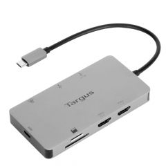 Adaptador Multipuertos Targus | USB-C Dual HDMI 4K con transferencia PD de 100 W 