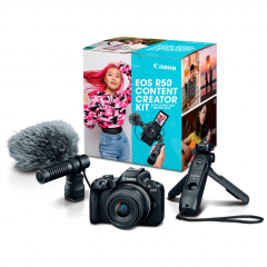 Kit de Camara Canon EOS R50 Content Creator | DIGICO X | Tripode  + Micrófono estéreo DM-E100 