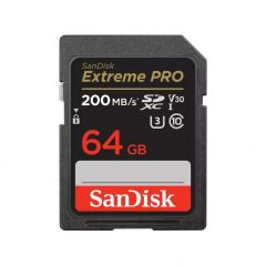 SanDisk  Secure Digital Extreme PRO 64GB SDXC UHS I Card  200 Mb s C10 U3 V30