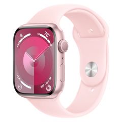 Apple Watch Series 9 (GPS) Caja de aluminio rosa de 41 mm con correa deportiva rosa claro |  S/M | Rosa