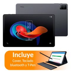 Tablet TCL TAB 10 Gen 2 | LTE + Wi-Fi | 10.4" | Octa-Core | 64 GB | 4 GB RAM | Camara 5MP + 8 MP | 6,000 mAh | Gris |  Incluye Cover + Teclado + T-Pen