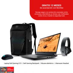 Laptop Gamer Dell G5 5535 | AMD Ryzen 5 7640HS 4.30GHz | 8GB | 512GB SSD | NVIDIA GeForce RTX 3050 | 15.6" Full HD |  Windows 11 Home | Español | Negro | Incluye Mochila + Mouse + Audífono + Antivirus por 1 año