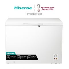 Hisense Freezer | 11 Cu.Ft. | FC11D6BWX | Led Lighting | External Handle with Lock Castors | Slide Glass Door | Blanco