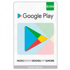 Tarjeta de Contenido Google Play $100 USA  | Precio de venta incluye cargo de servicio