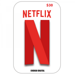Tarjeta de Contenido Netflix $30 USA | Precio de venta incluye cargo de servicio 