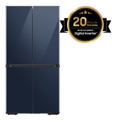 Samsung 29 cu. ft. Smart BESPOKE 4-Door Flex Refrigerator Con Customizable Panel Colors Navy Glass