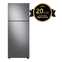 Refrigerador Top Mount Samsung 17p3 con congelador superior | Diseño de puertas planas | Puerta reversible | Listo para usar en el garaje | Plateado