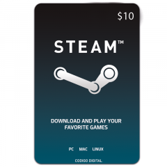 Tarjeta de Contenido Steam $10 USA | Precio de venta incluye cargo de servicio 