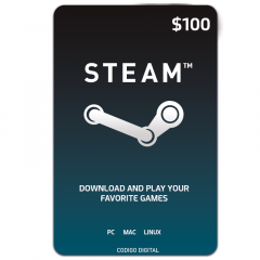 Tarjeta de Contenido Steam $100 USA | Precio de venta incluye cargo de servicio 